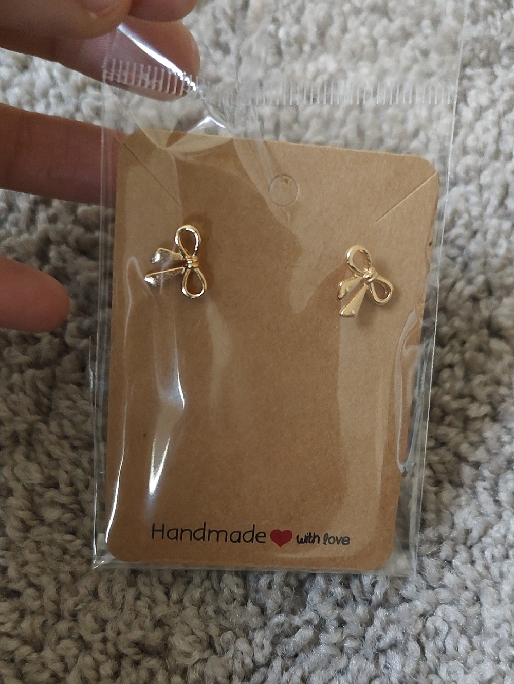 Gold Bow Stud Earrings